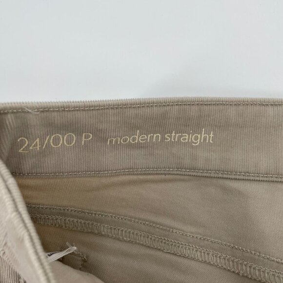 NWT LOFT Modern Straight Corduroy Low Rise Pants Womens 24P Classic Neutral - Picture 3 of 11